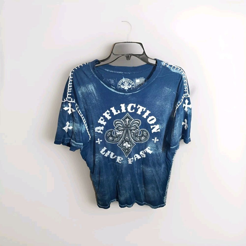 Affliction Blue Graphic Tee